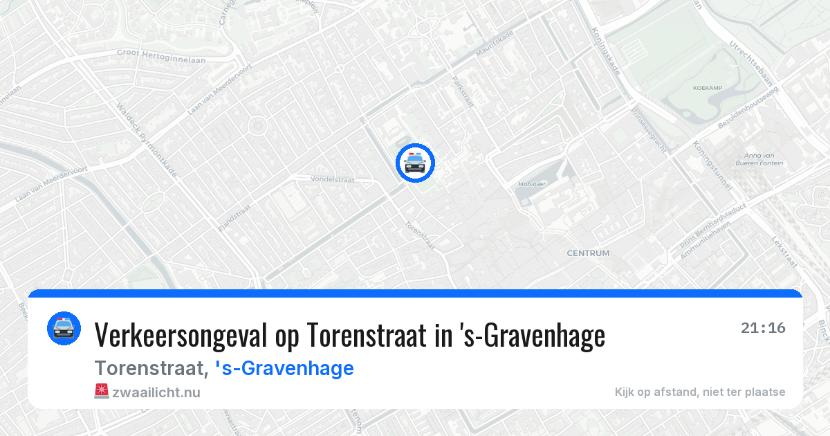 Verkeersongeval op Torenstraat in 's-Gravenhage — 6 mei 2026