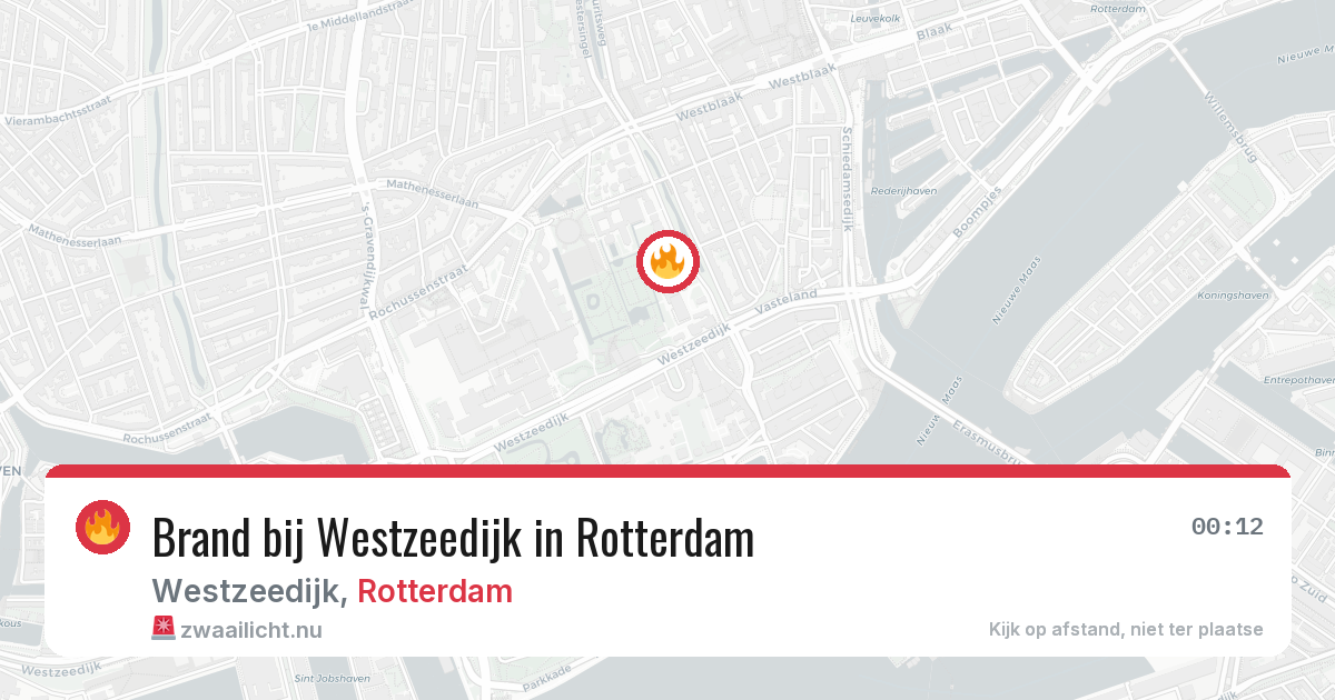 Brand bij Westzeedijk in Rotterdam — 16 apr 2026