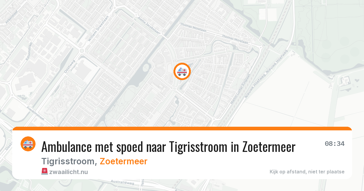 Ambulance met spoed naar Tigrisstroom in Zoetermeer — 18 jul 2026