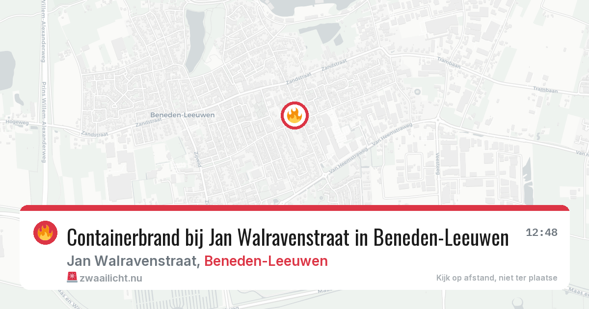 Containerbrand bij Jan Walravenstraat in Beneden-Leeuwen — 15 jul 2026