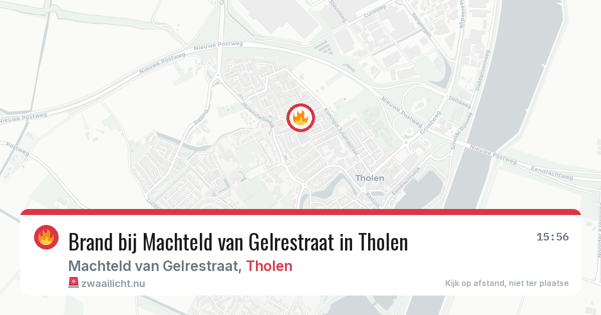 Brand bij Machteld van Gelrestraat in Tholen — 23 mrt 2026