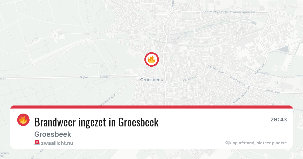 Brandweer ingezet in Groesbeek — 7 jun 2026 | 🚨 Zwaailicht.nu