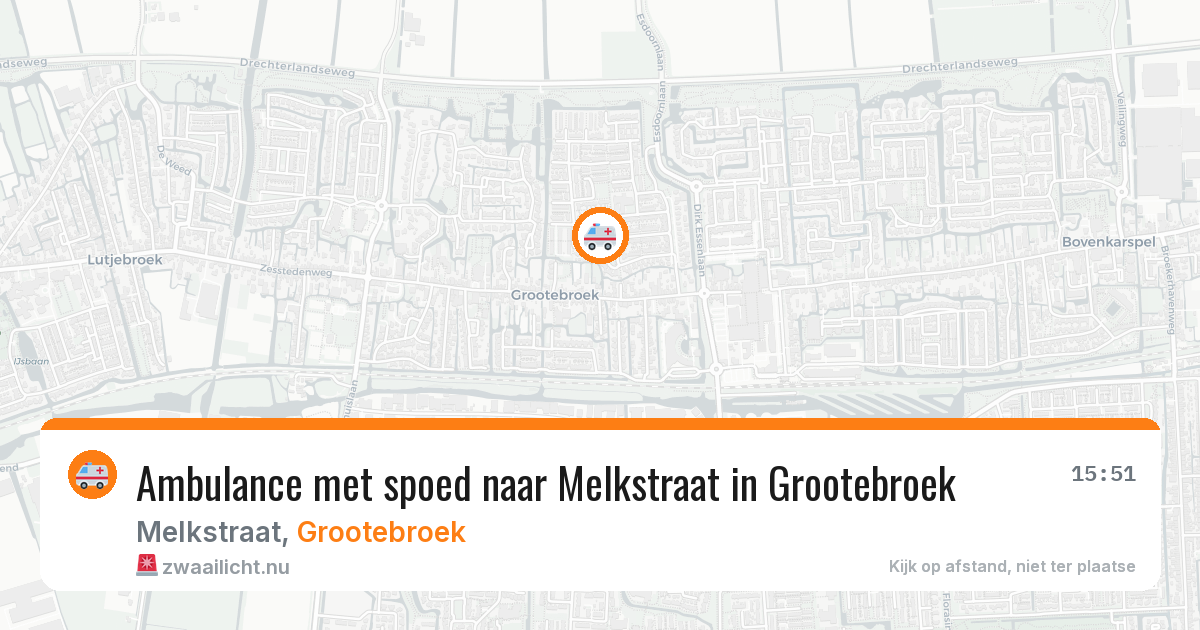 Ambulance met spoed naar Melkstraat in Grootebroek — 11 jul 2026