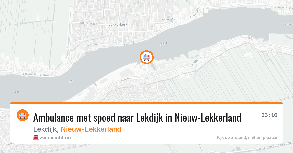 Ambulance met spoed naar Lekdijk in Nieuw-Lekkerland — 20 mrt 2026