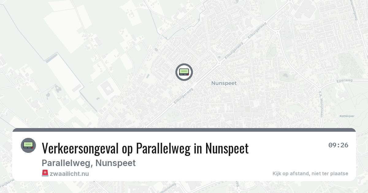 Verkeersongeval op Parallelweg in Nunspeet — 21 jul 2026