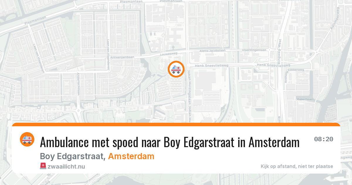 Ambulance met spoed naar Boy Edgarstraat in Amsterdam — 31 mei 2026
