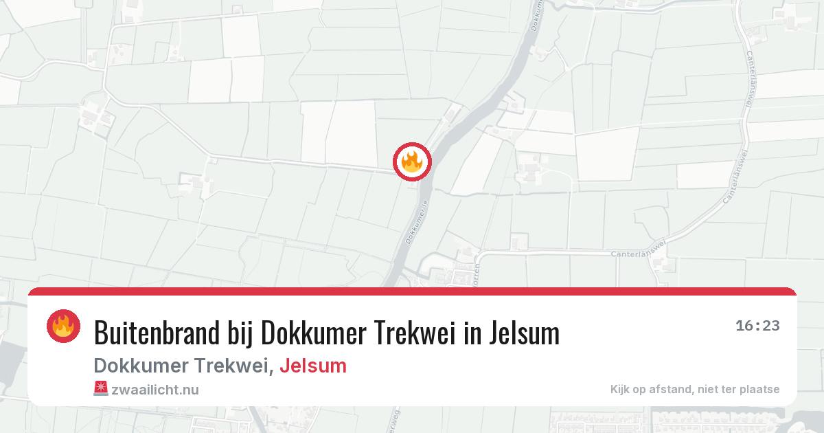 Buitenbrand bij Dokkumer Trekwei in Jelsum — 24 mei 2026