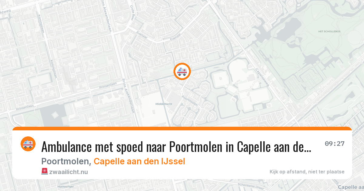 Ambulance met spoed naar Poortmolen in Capelle aan den IJssel — 22 jul 2026