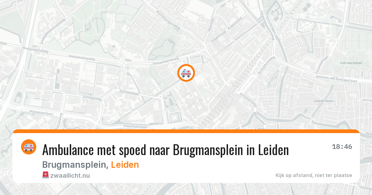 Ambulance met spoed naar Brugmansplein in Leiden — 19 jul 2026
