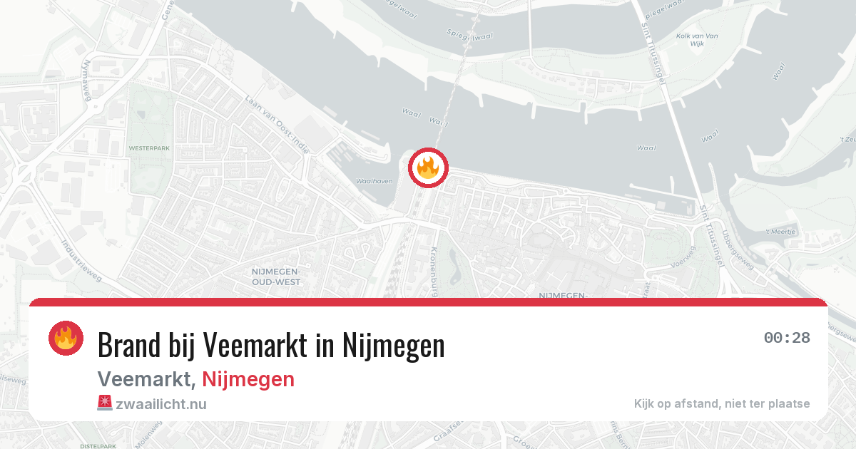 Brand bij Veemarkt in Nijmegen — 8 jul 2026