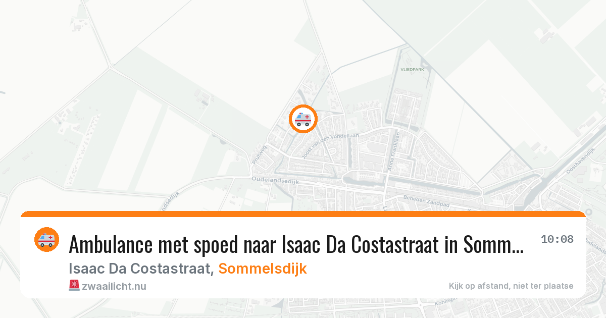 Ambulance met spoed naar Isaac Da Costastraat in Sommelsdijk — 10 jul 2026