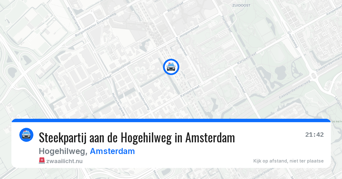 Steekpartij aan de Hogehilweg in Amsterdam — 29 mrt 2026