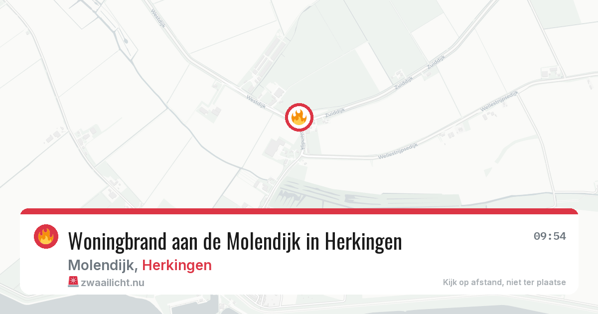 Woningbrand aan de Molendijk in Herkingen — 27 jan 2026