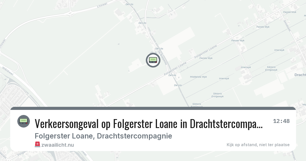 Verkeersongeval op Folgerster Loane in Drachtstercompagnie — 11 jul 2026
