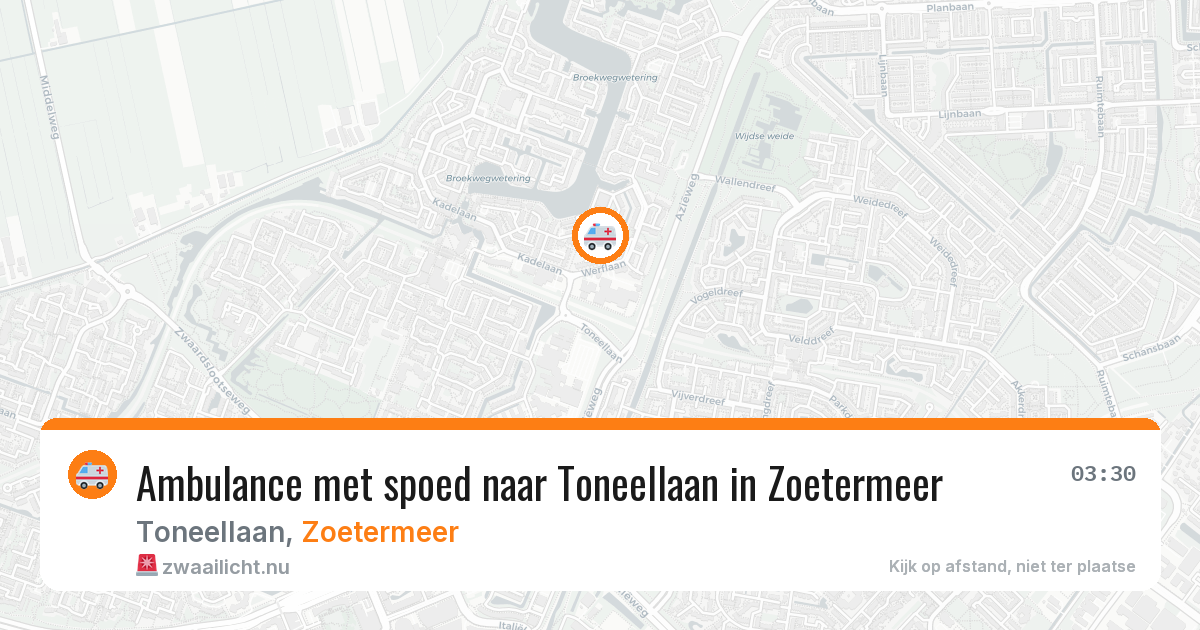Ambulance met spoed naar Toneellaan in Zoetermeer — 24 jul 2026