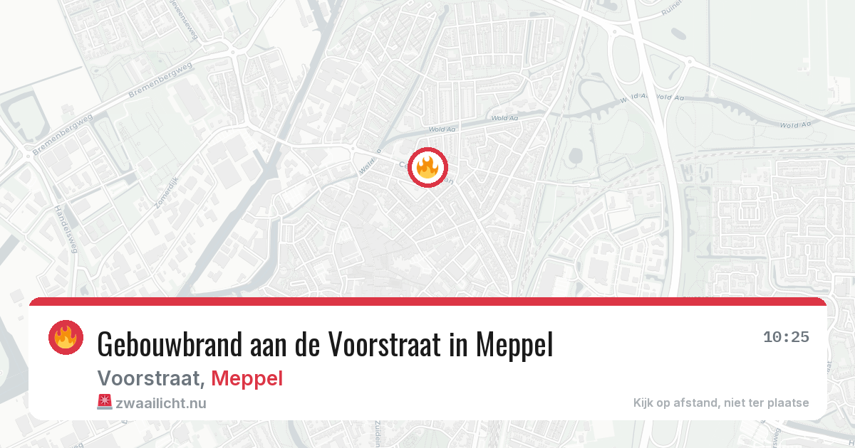 Gebouwbrand aan de Voorstraat in Meppel — 13 jul 2026