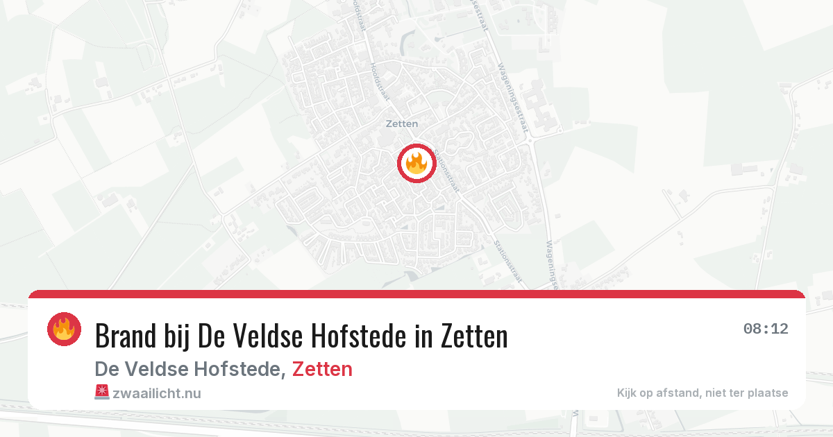 Brand bij De Veldse Hofstede in Zetten — 20 jan 2026