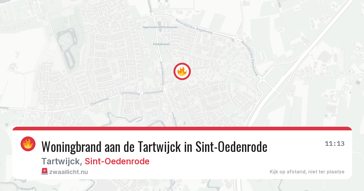 Woningbrand aan de Tartwijck in Sint-Oedenrode — 20 mei 2026