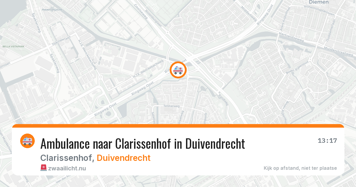 Ambulance naar Clarissenhof in Duivendrecht — 20 mei 2026