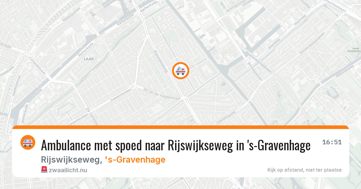 Ambulance met spoed naar Rijswijkseweg in 's-Gravenhage — 13 jul 2026