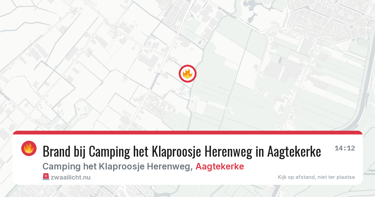 Brand bij Camping het Klaproosje Herenweg in Aagtekerke — 1 feb 2026