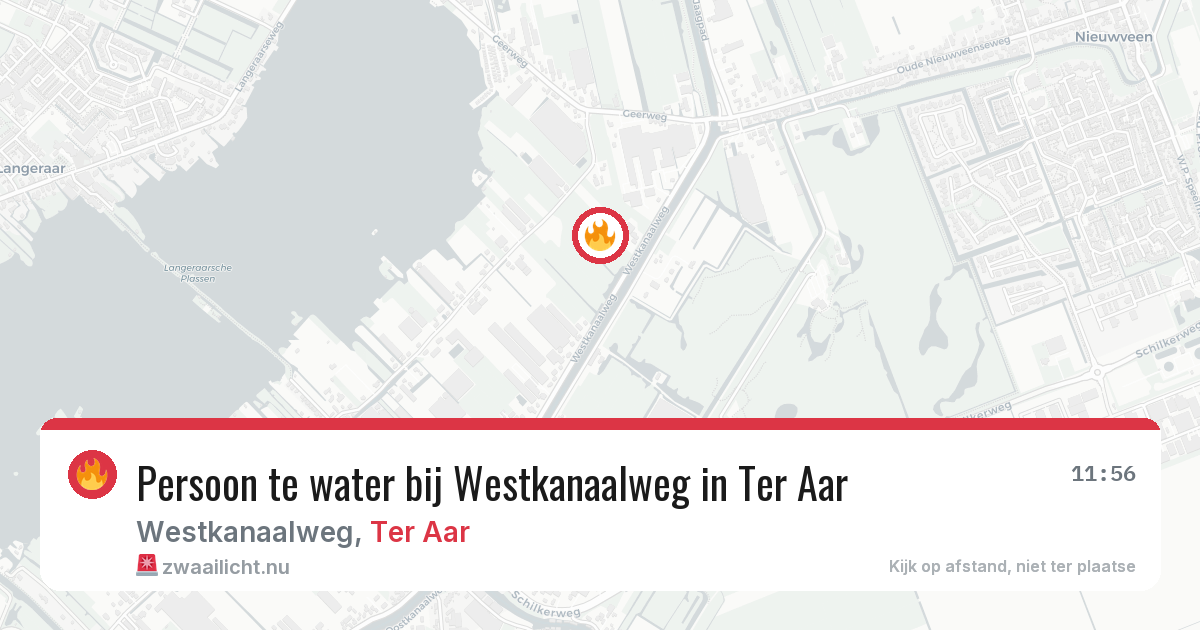 Persoon te water bij Westkanaalweg in Ter Aar — 30 mei 2026