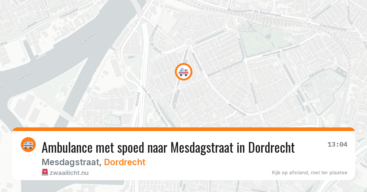 Ambulance met spoed naar Mesdagstraat in Dordrecht — 20 jul 2026