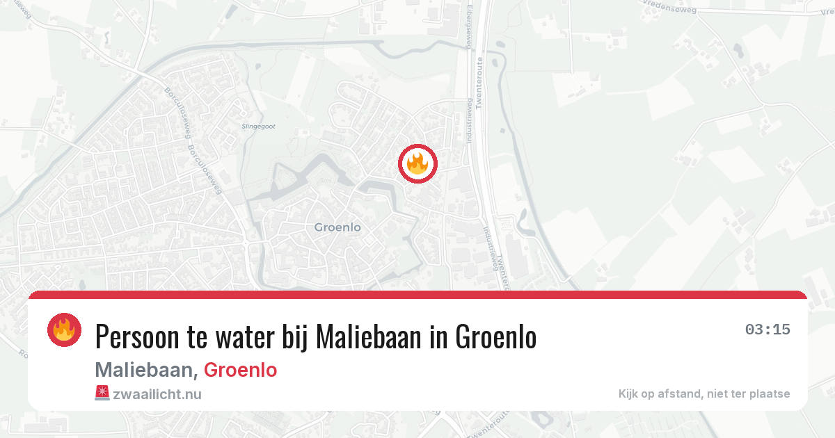 Persoon te water bij Maliebaan in Groenlo — 12 apr 2026