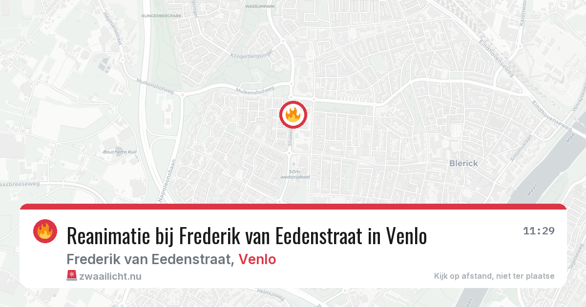Reanimatie bij Frederik van Eedenstraat in Venlo — 24 mei 2026