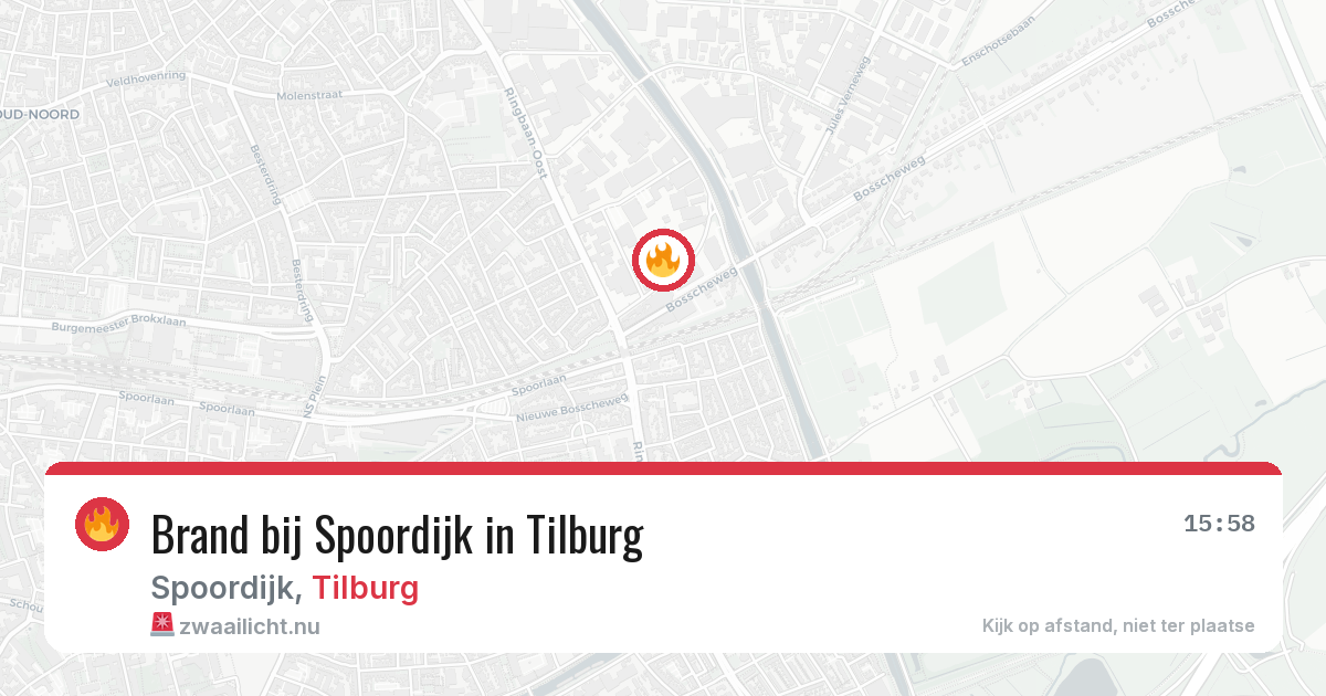 Brand bij Spoordijk in Tilburg — 17 jul 2026