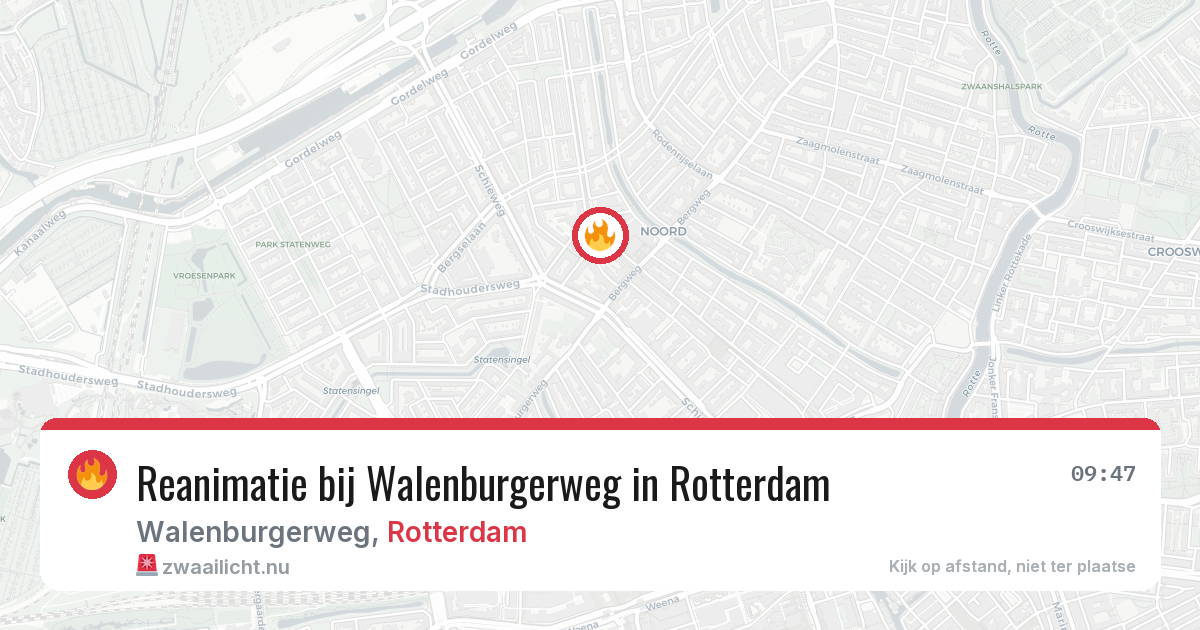 Reanimatie bij Walenburgerweg in Rotterdam — 20 mei 2026