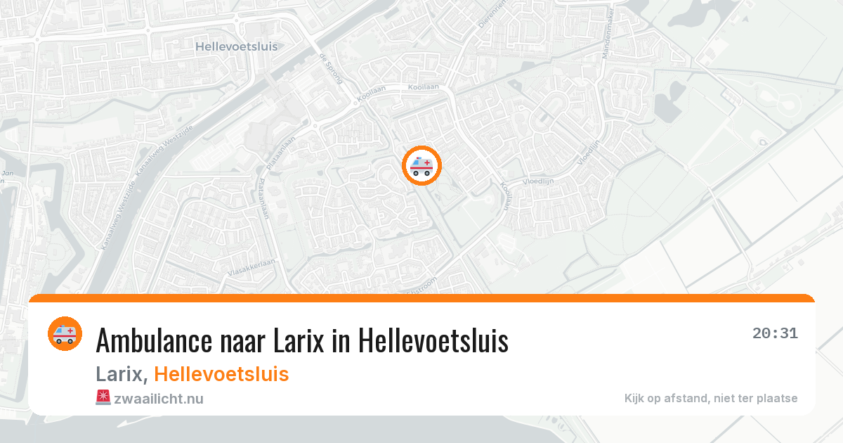 Ambulance naar Larix in Hellevoetsluis — 25 mei 2026