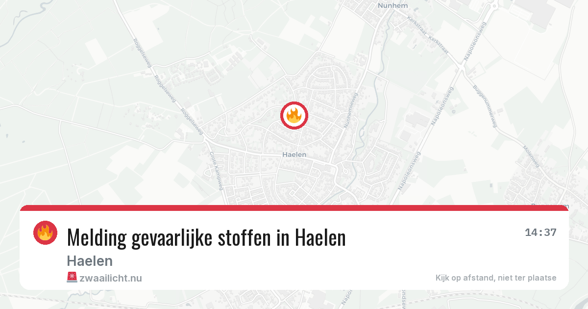 Melding gevaarlijke stoffen in Haelen — 4 jun 2026