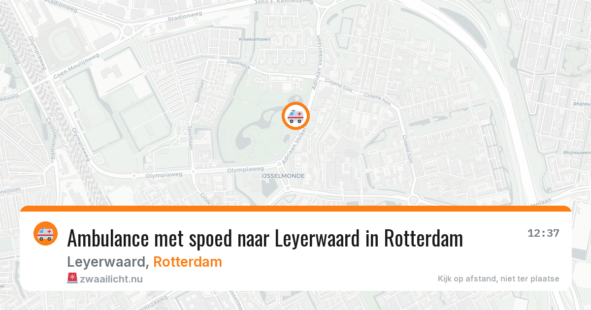 Ambulance met spoed naar Leyerwaard in Rotterdam — 18 jul 2026
