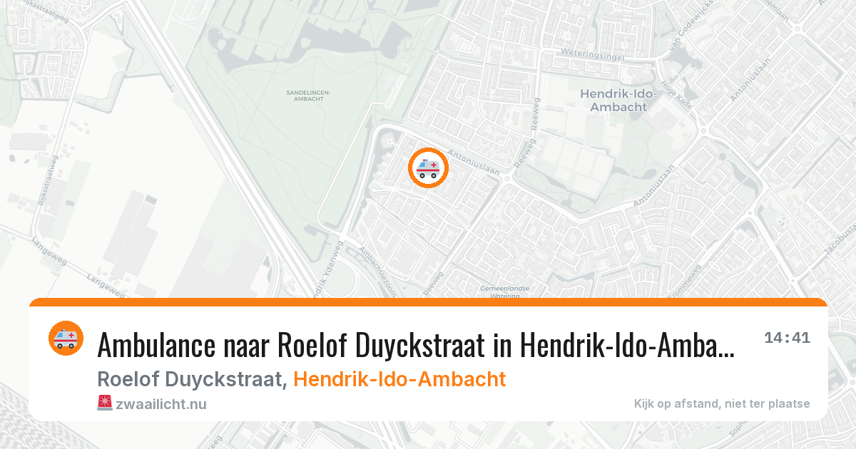 Ambulance naar Roelof Duyckstraat in Hendrik-Ido-Ambacht — 30 mrt 2026