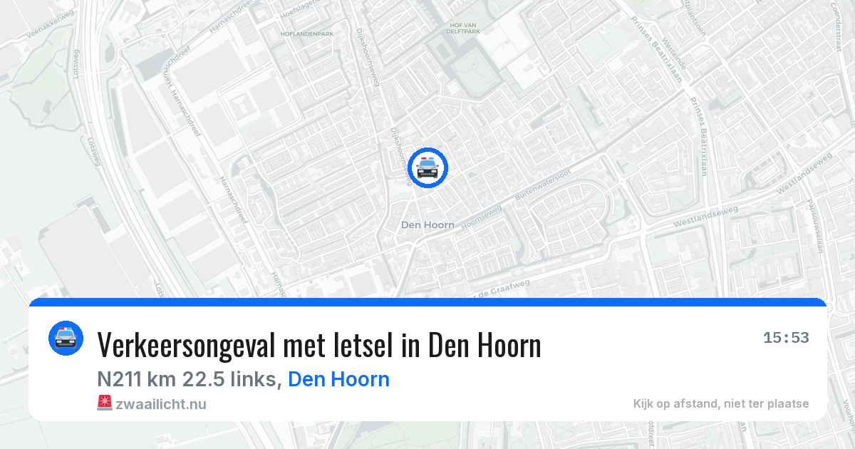 Verkeersongeval met letsel in Den Hoorn — 22 apr 2026
