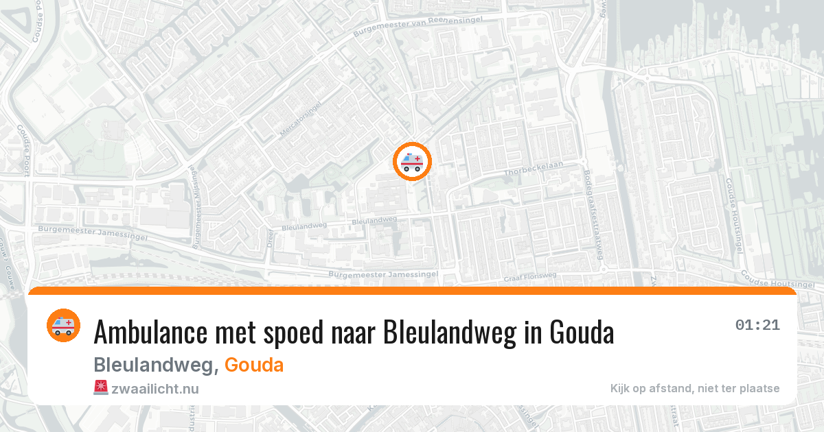 Ambulance met spoed naar Bleulandweg in Gouda — 18 mrt 2026