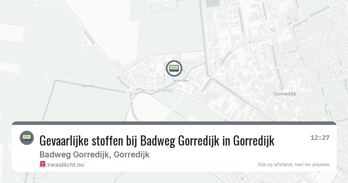 Gevaarlijke stoffen bij Badweg Gorredijk in Gorredijk — 10 apr 2026