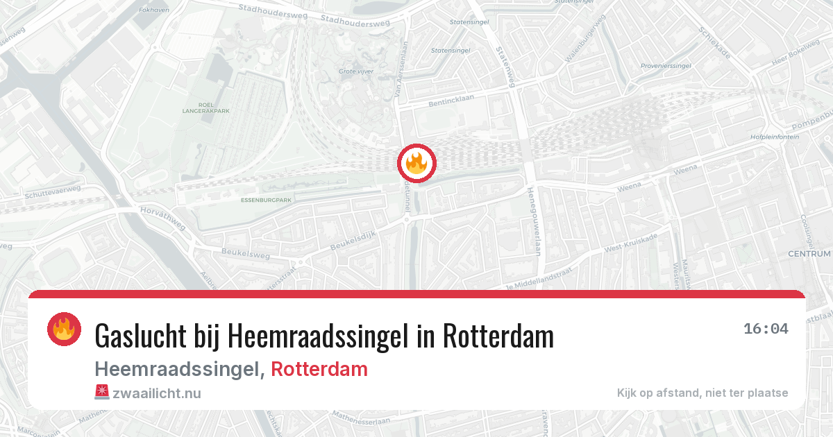 Gaslucht bij Heemraadssingel in Rotterdam — 22 mei 2026