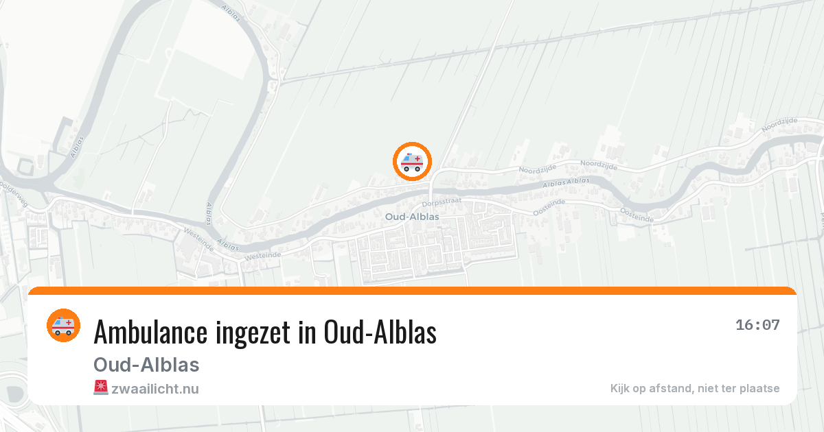 Ambulance ingezet in Oud-Alblas — 3 jun 2026
