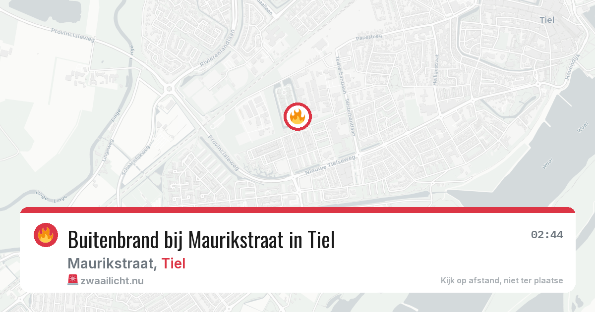 Buitenbrand bij Maurikstraat in Tiel — 19 jul 2026