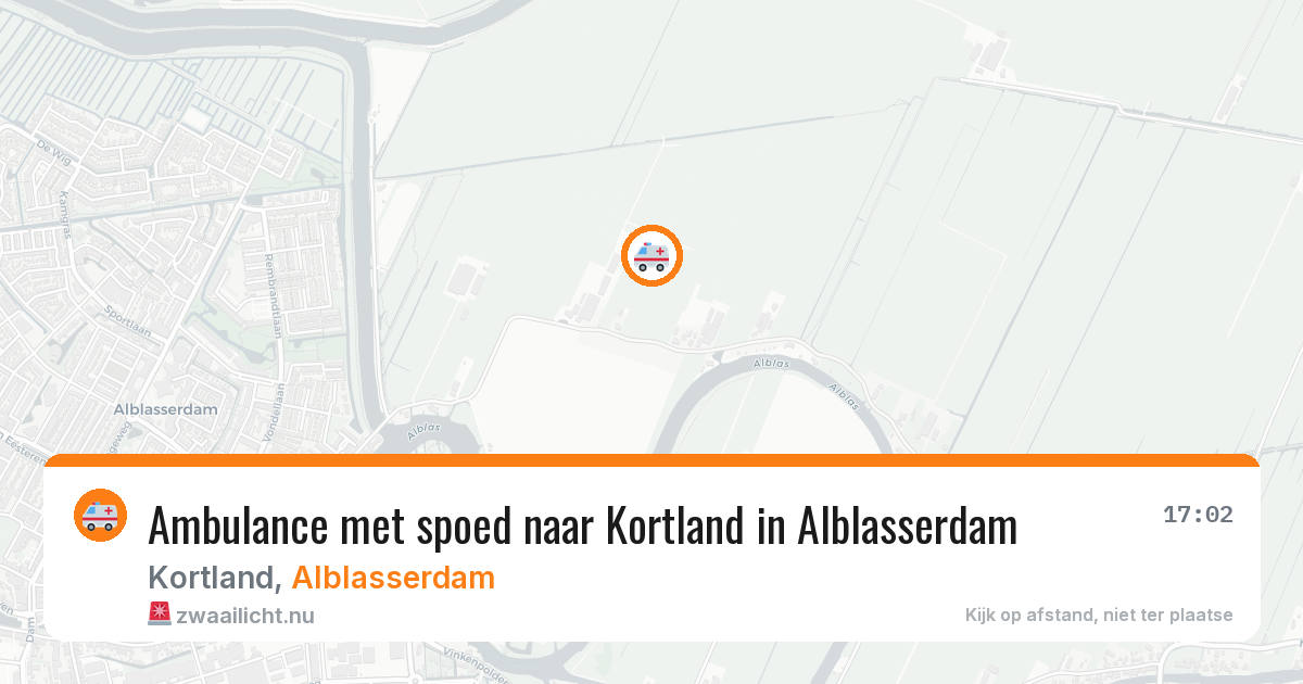 Ambulance met spoed naar Kortland in Alblasserdam — 17 mrt 2026