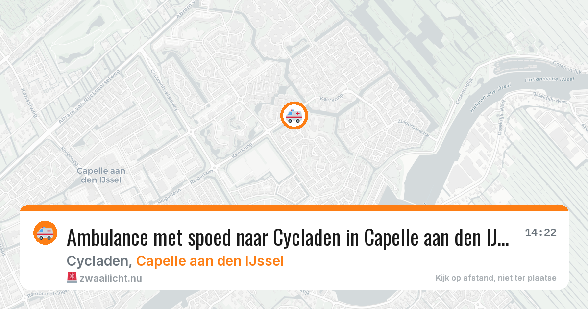 Ambulance met spoed naar Cycladen in Capelle aan den IJssel — 22 mrt 2026