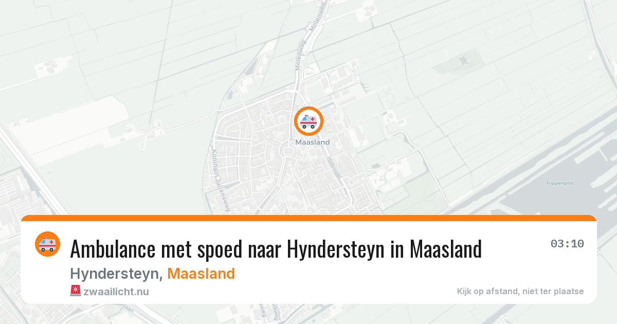 Ambulance met spoed naar Hyndersteyn in Maasland — 23 mei 2026