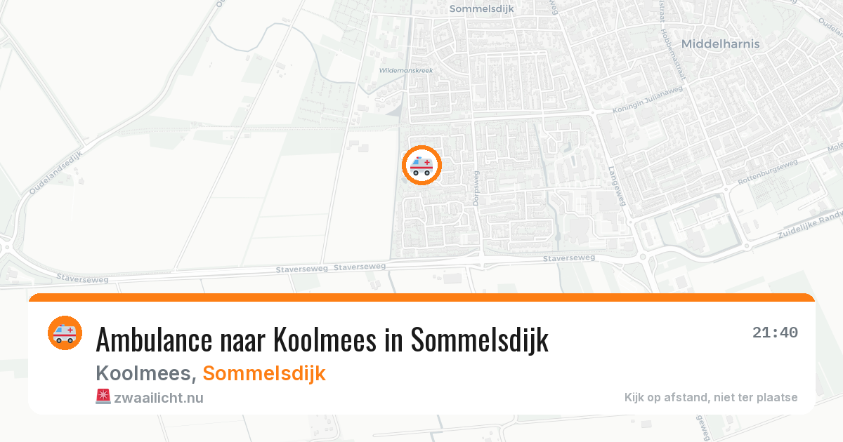 Ambulance naar Koolmees in Sommelsdijk — 26 jul 2026