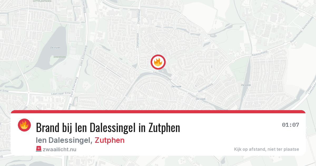 Brand bij Ien Dalessingel in Zutphen — 16 jul 2026