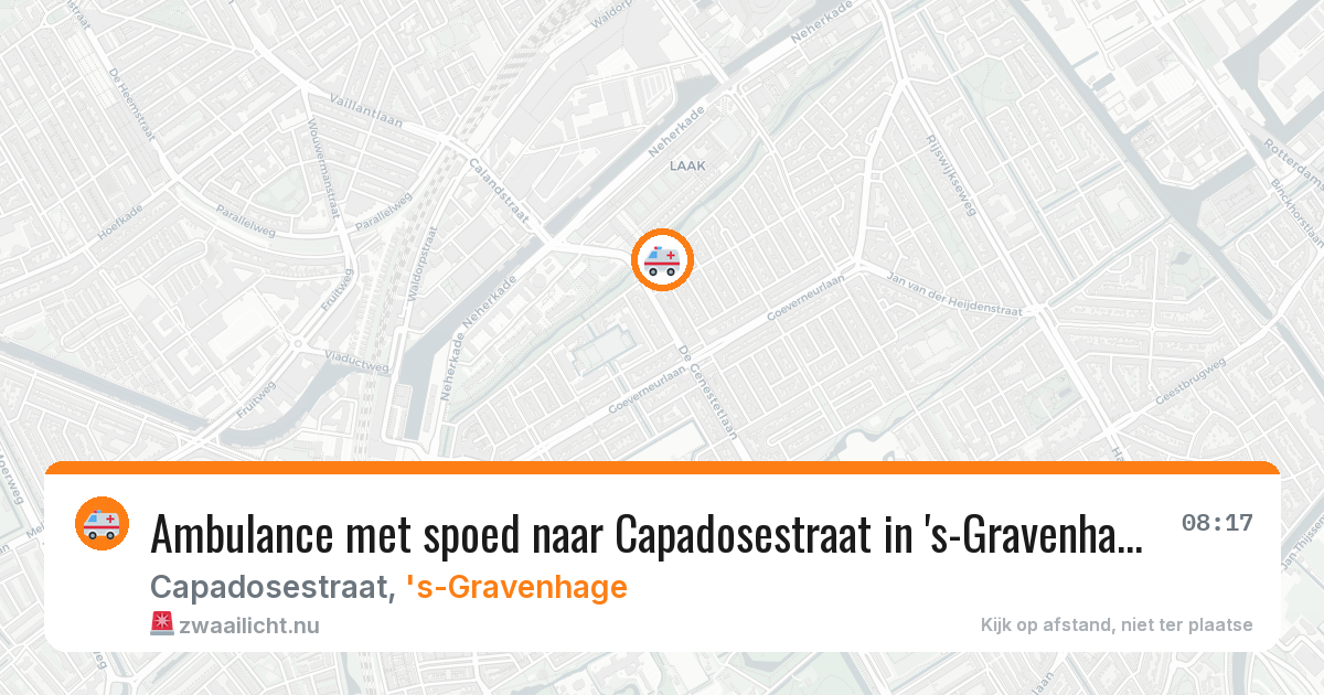 Ambulance met spoed naar Capadosestraat in 's-Gravenhage — 10 mei 2026