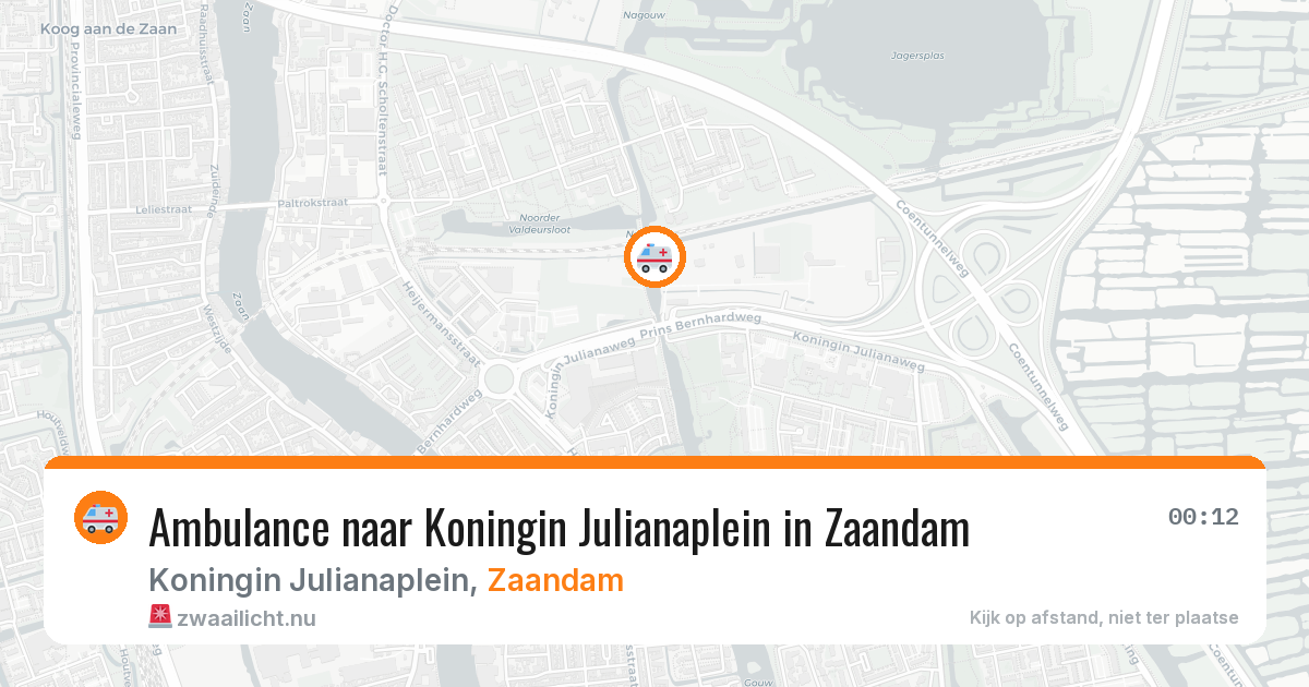Ambulance naar Koningin Julianaplein in Zaandam — 17 jul 2026