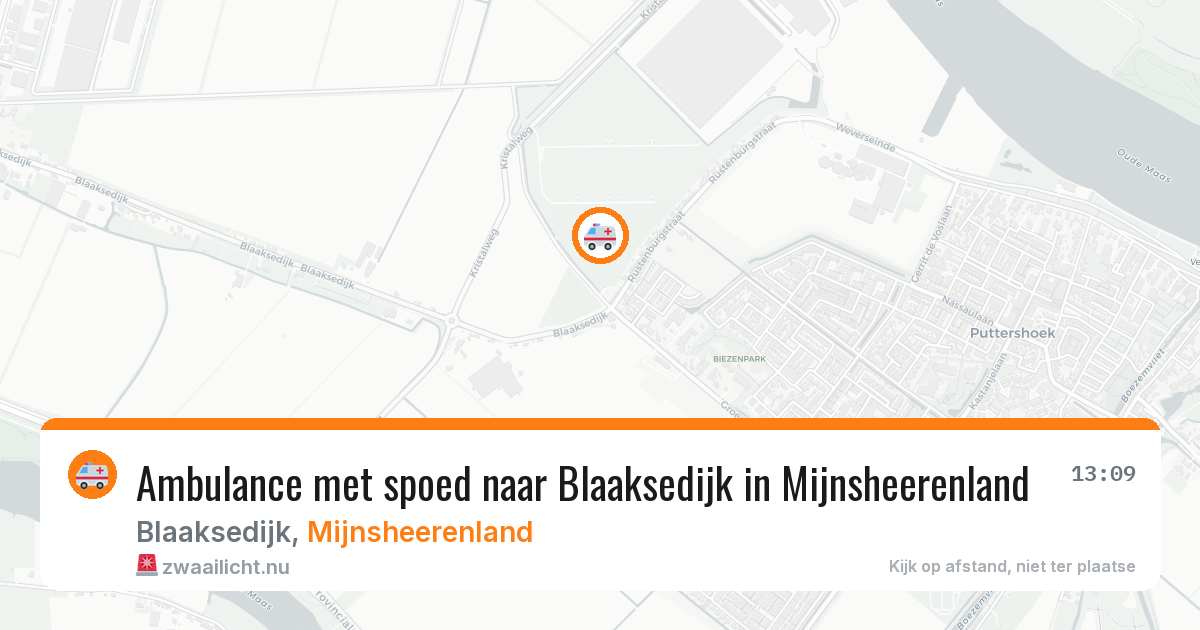 Ambulance met spoed naar Blaaksedijk in Mijnsheerenland — 9 jul 2026