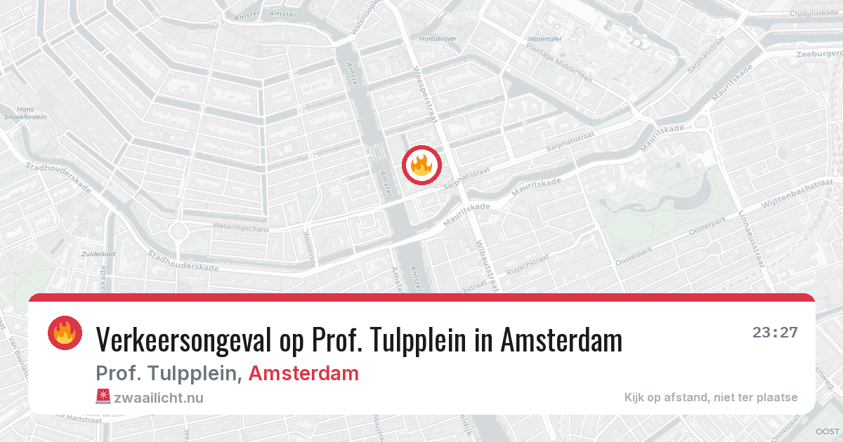 Verkeersongeval op Prof. Tulpplein in Amsterdam — 18 jul 2026